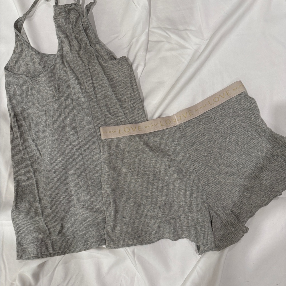 Love by Gap Gray Ribbed Intimate Sleepwear Set - Picture 3 of 8